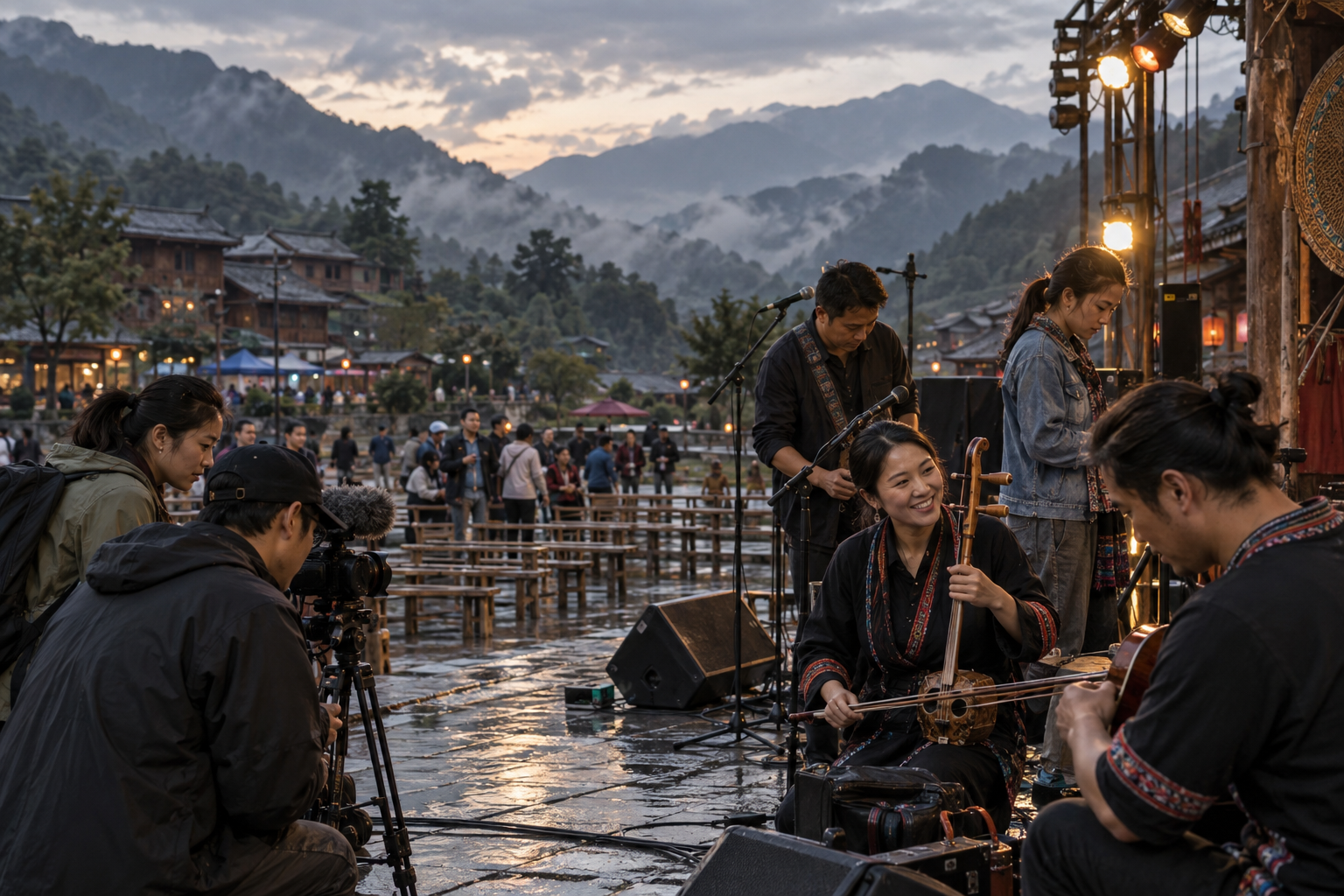 虚构西南山地公共演出与纪录摄制现场
